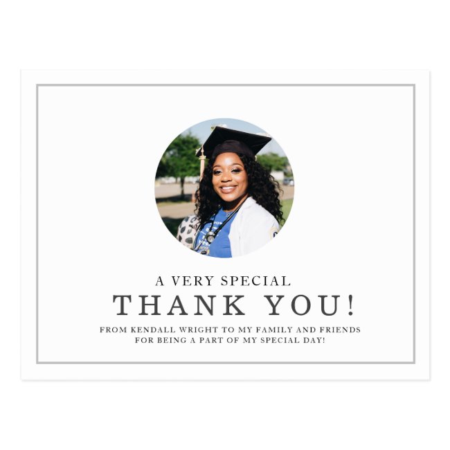 Minimal Photo Highlight | Graduate Thank You Postcard