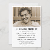 Minimal Photo In Loving Memory Funeral Invitation | Zazzle