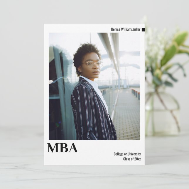 Minimal Photo MBA Graduation Announcement (Standing Front)