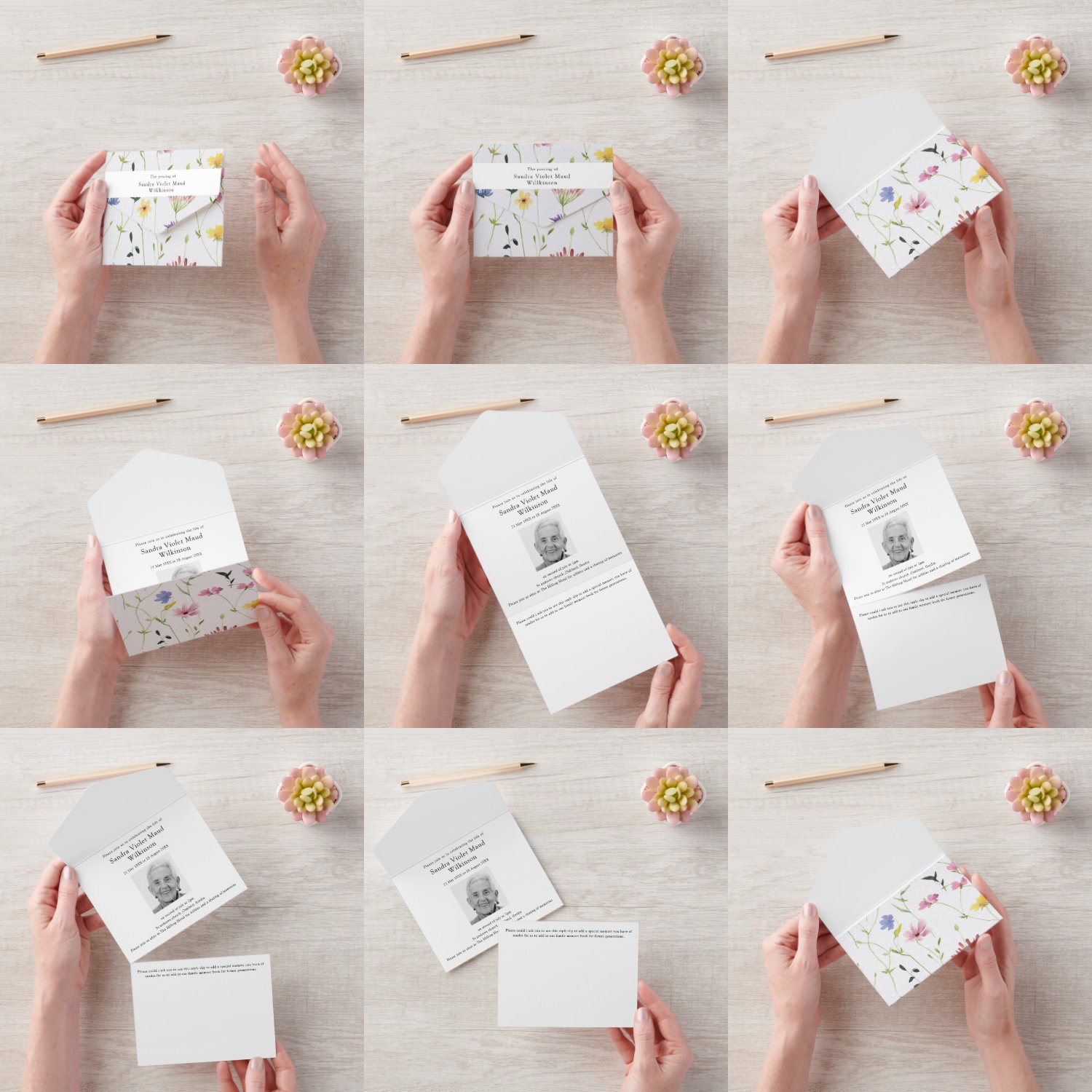 Minimal photo memory collection memorial  all in one invitation