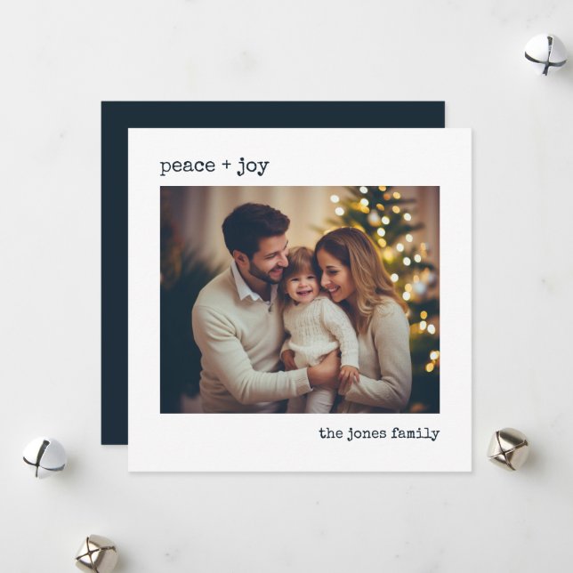 Minimal Photo Personalized Holiday Card (Front/Back In Situ)