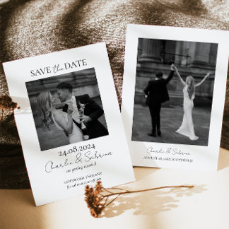 Minimal Photo Save the Date Wedding Invitation 