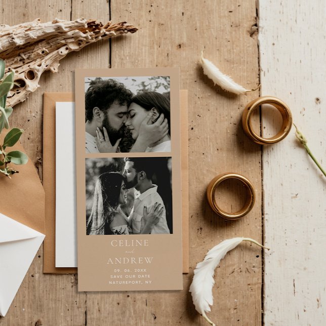 Minimal Photo Strip Magnetic Wedding Save The Date (Creator Uploaded)