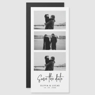 Minimal Photo Strip Magnetic Wedding Save The Date