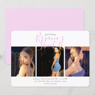 Minimal Photo Sweet 16 Birthday Party  Invitation