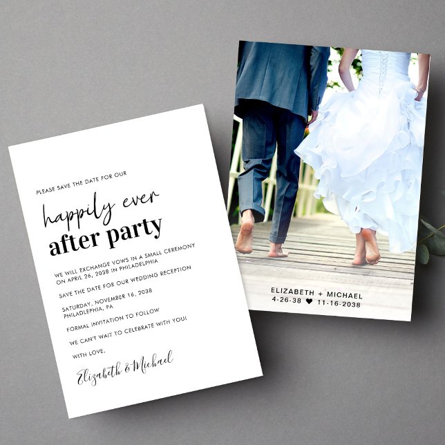 Minimal Photo Wedding Reception Save The Date (Creator Uploaded)