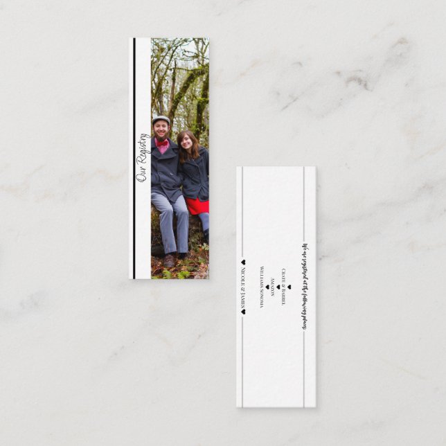 Minimal Photo Wedding Registration Registry Insert (Front/Back)
