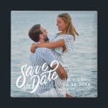 Minimal Photo Wedding Save the Date Magnet<br><div class="desc">Modern photo wedding save the date magnets in a minimal design. Customize with your photo,  names and wedding date.</div>