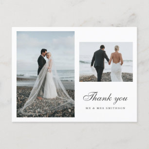 Minimal Photo Wedding Thank You Postcard