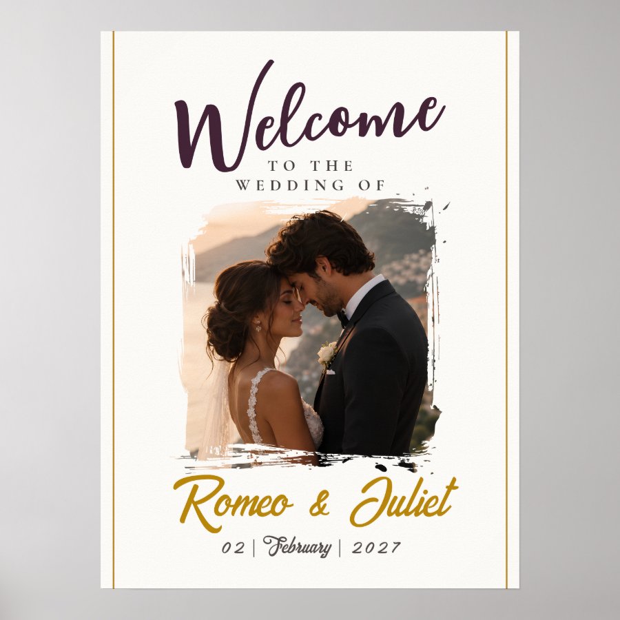 Minimal Photo Wedding Welcome Sign