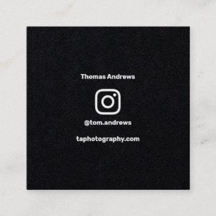 Minimal photographer social media Instagram kraft Calling Card