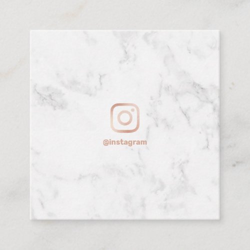 Minimal photography rose gold Instagram marble Calling Card
