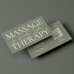 Minimal Physical Massage Spa Therapist Sage Business Card