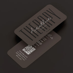 Minimal Physical Therapist Wellness Coach Espresso Business Card