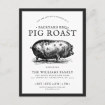 Minimal Pig Roast BBQ Party Custom Invitation Postcard