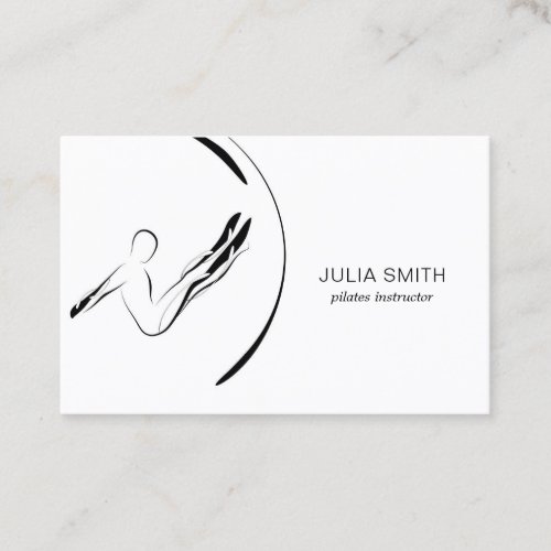 Minimal Pilates Instructor Pilates Poses Two Sided Business Card