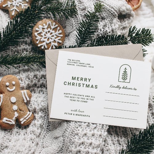 Minimal Pine Holiday Post Card