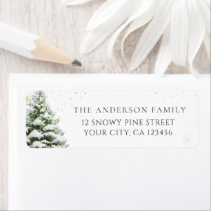 Minimal Pine Tree Christmas Address Label