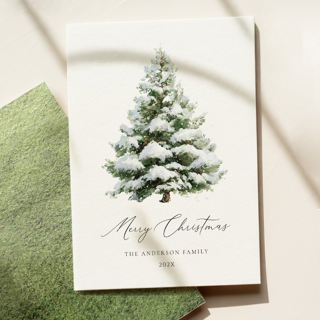 Minimal Pine Tree Christmas Card (Creator Uploaded)