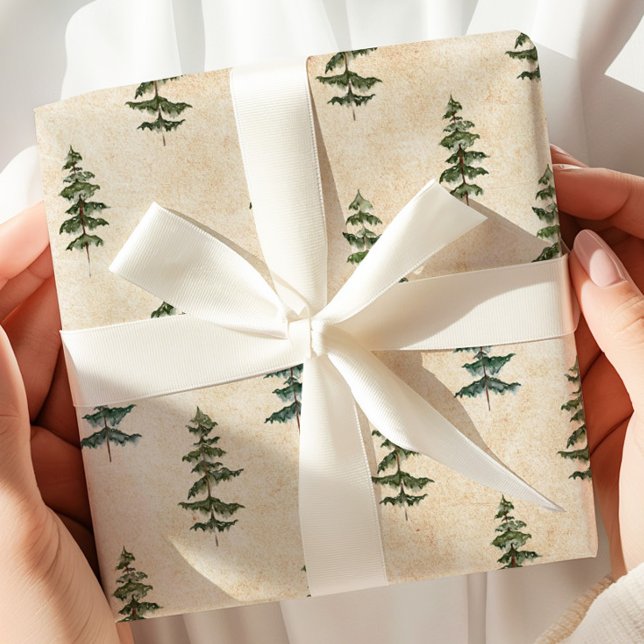 Minimal Pine Tree Kraft Wrapping Paper (Creator Uploaded)