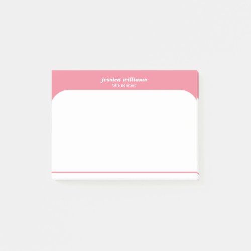 Minimal pink and white Custom Name Post_it Notes