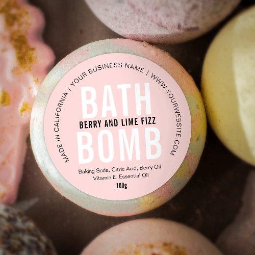 Minimal Pink Bath Bomb or Shower Fizzers Elegant Classic Round Sticker