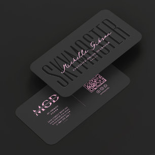 Minimal Pink Black UAV Operator Drone Pilot Business Card