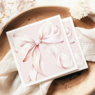 Minimal Pink Bow Paper Napkin