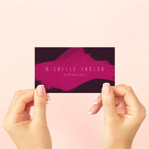 Minimal Pink Brush Swash Creative Type Business Ca Business Card