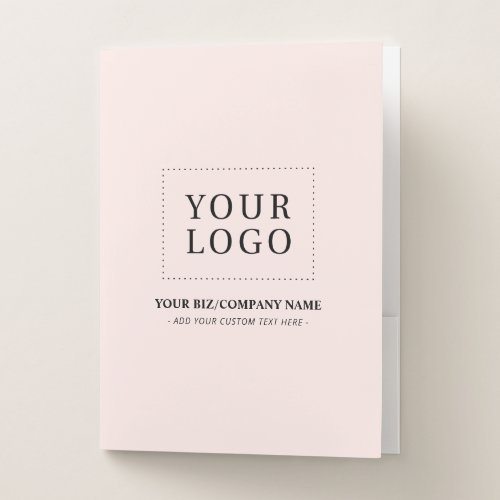 Minimal Pink Custom Business Logo Promotional Pocket Folder