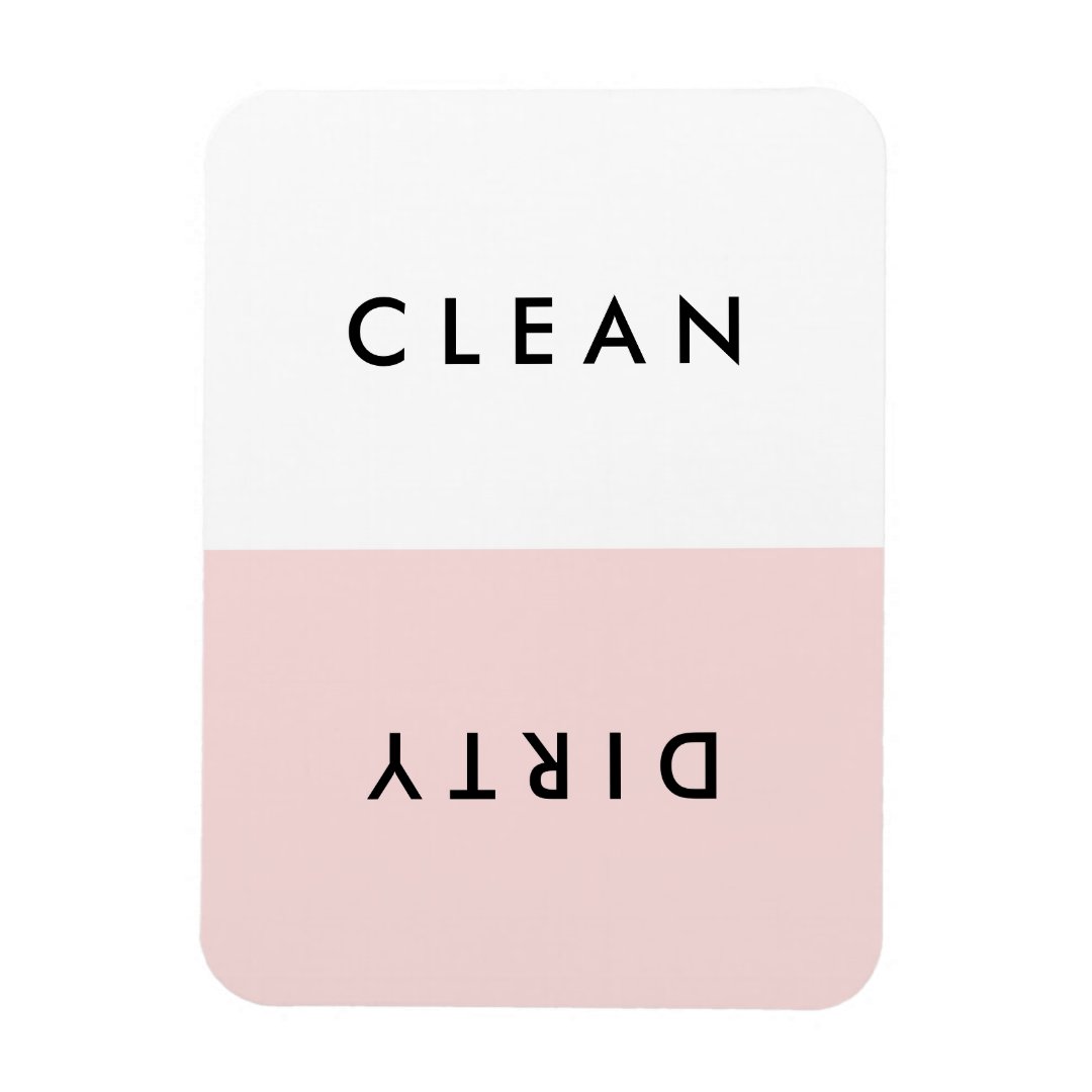 Minimal Pink Dishwasher Clean or Dirty Magnet | Zazzle