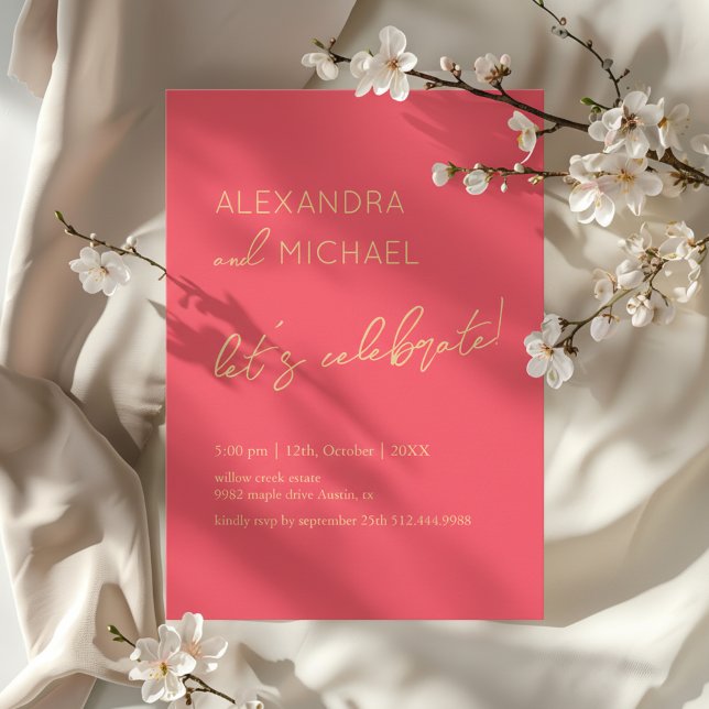Minimal pink Elegant Engagement Typography Invitation (Creator Uploaded)