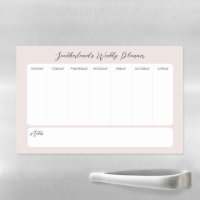 Minimal Pink Elegant Script Family Weekly Planner