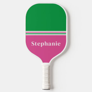 Minimal Pink Green Pickleball Paddle