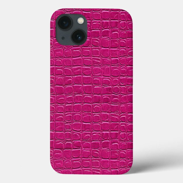 Minimal Pink Leather Effect Aesthetic Chic Design Case-Mate iPhone Case (Back)