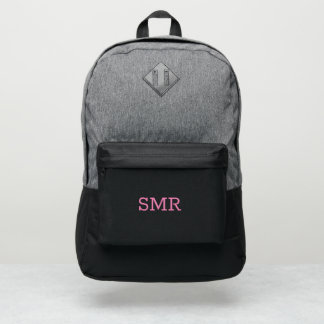 Minimal Pink Monogram Port Authority® Backpack