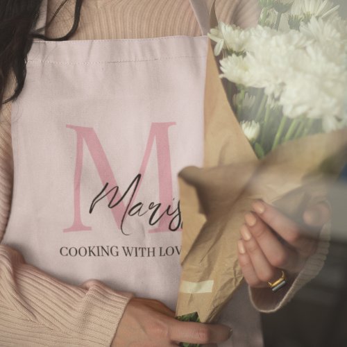 Minimal Pink Personalized Girly Apron