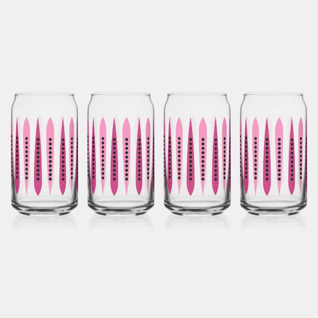 Minimal Pink Retro Inspired Can Glass (Front)