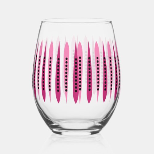 Minimal Pink Retro Inspired Stemless Wine Glass