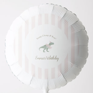 Minimal Pink T Rex Tutu Girl Birthday Balloons