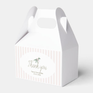 Minimal Pink T Rex Tutu Girl Birthday Favor Boxes