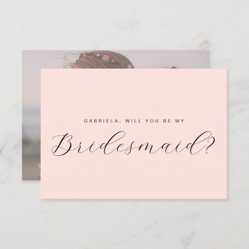 Minimal pink will you be my bridesmaid proposal  invitation