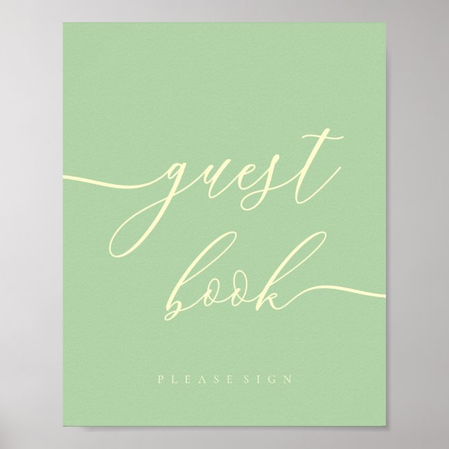 Minimal Pistachio & Cream Party Celebration Guest Poster