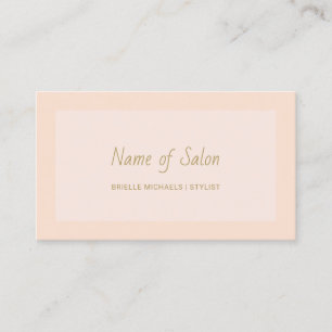 Minimal Plain and Simple Pink and Gold Color Text Business Card