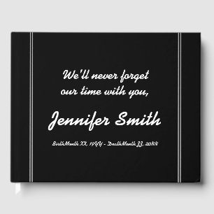 Minimal, Plain Funeral Guest Book