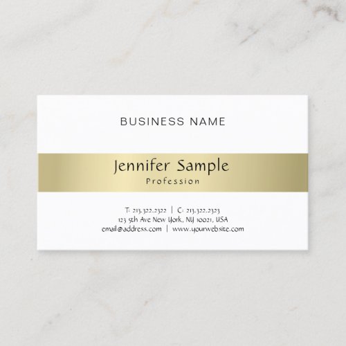 Minimal Plain Modern Professional Elegant Gold Business Card