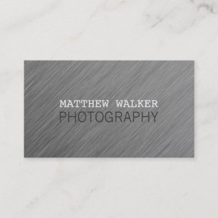 MINIMAL plain modern smart brushed aluminum look Business Card