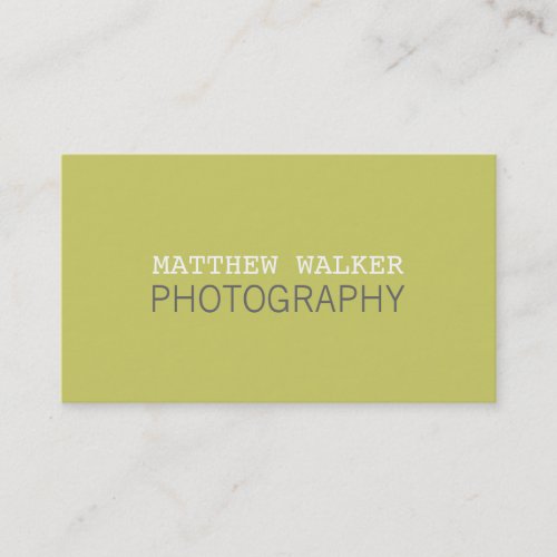MINIMAL plain modern smart chartreuse green grey Business Card