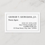 [ Thumbnail: Minimal & Plain Patent Agent Business Card ]