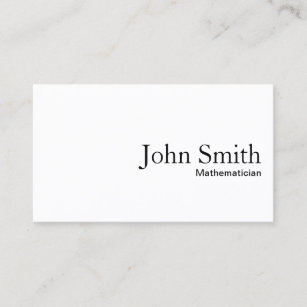 Minimal Plain White Mathematician Business Card